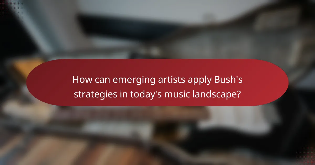 How can emerging artists apply Bush's strategies in today's music landscape?