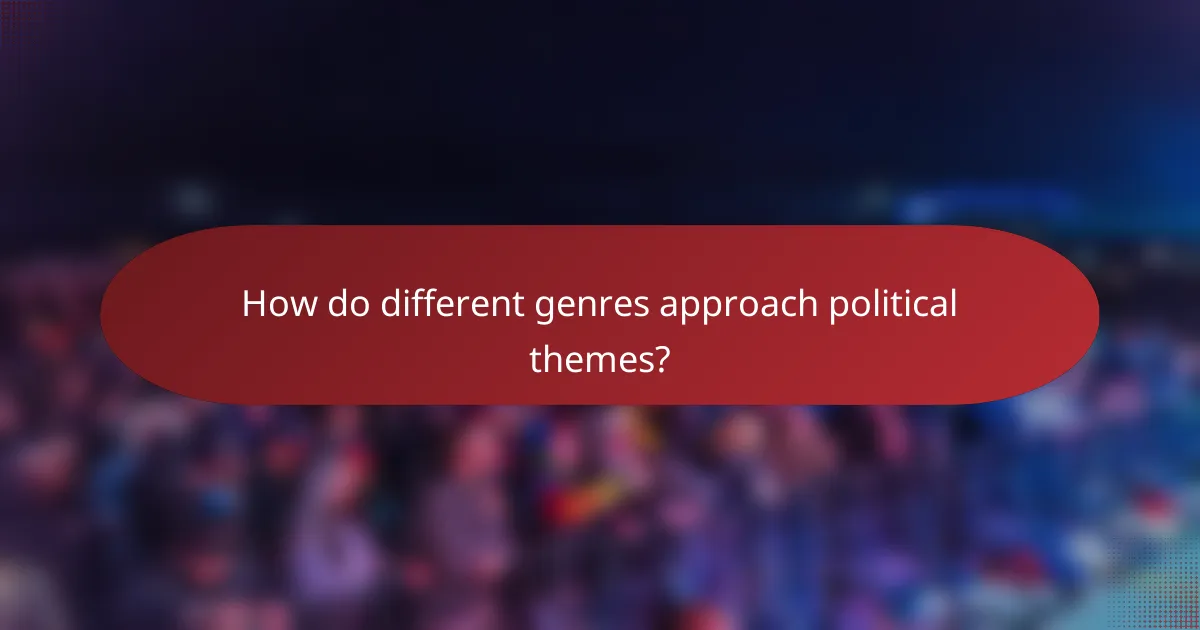 How do different genres approach political themes?