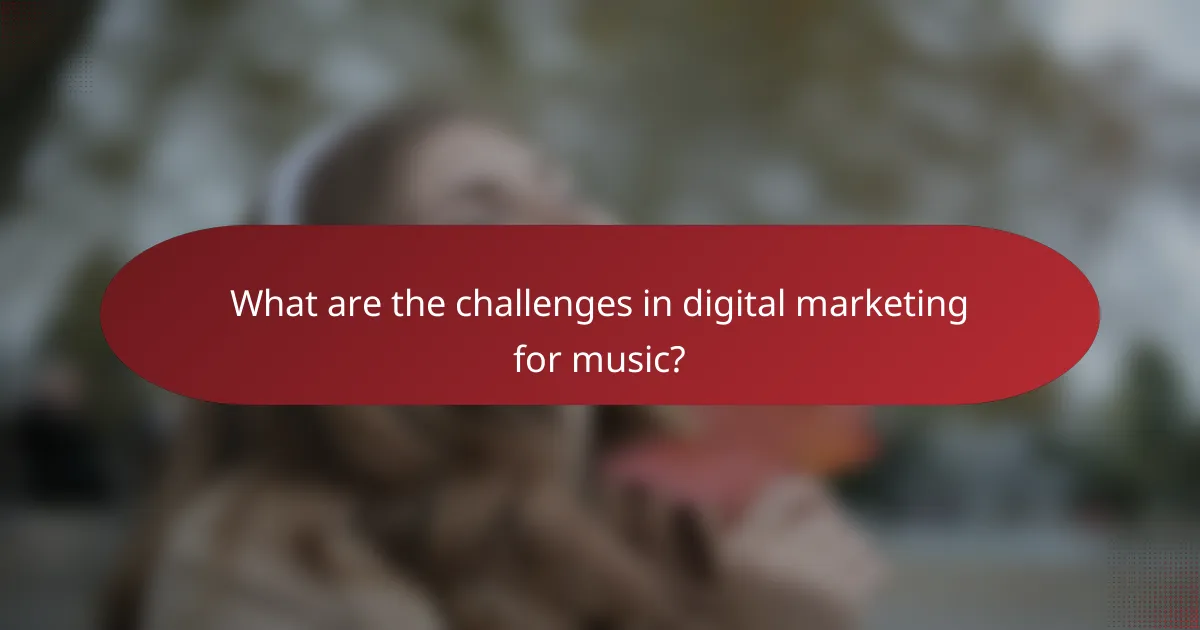 What are the challenges in digital marketing for music?