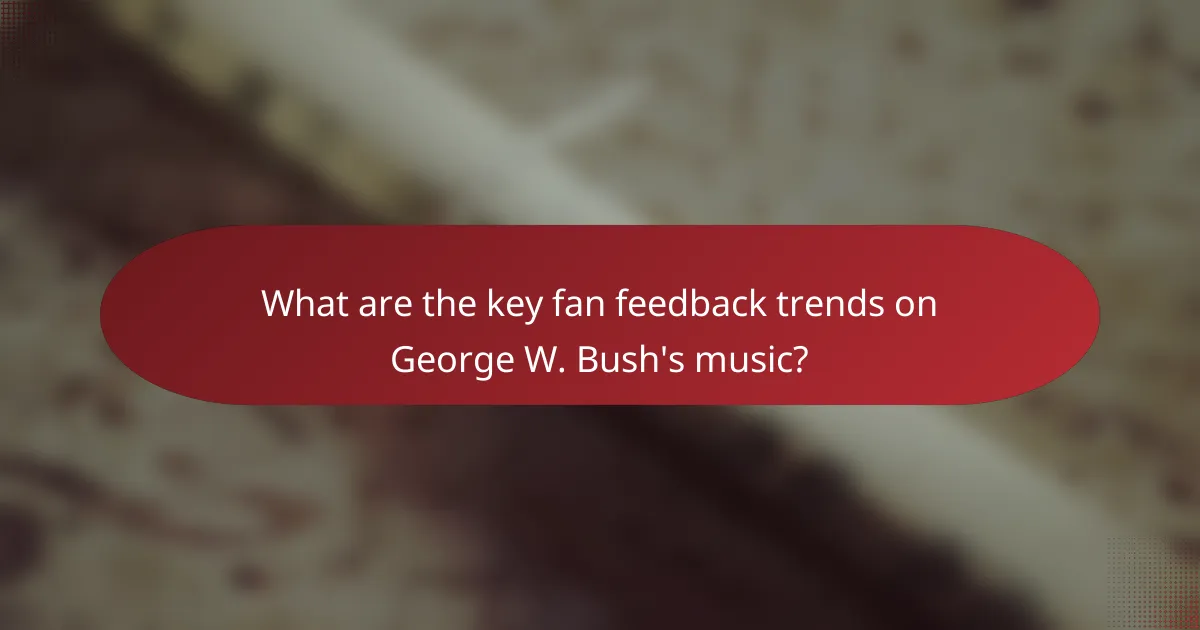 What are the key fan feedback trends on George W. Bush's music?